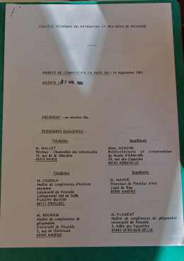 Conférence internationale Paris, octobre 1986