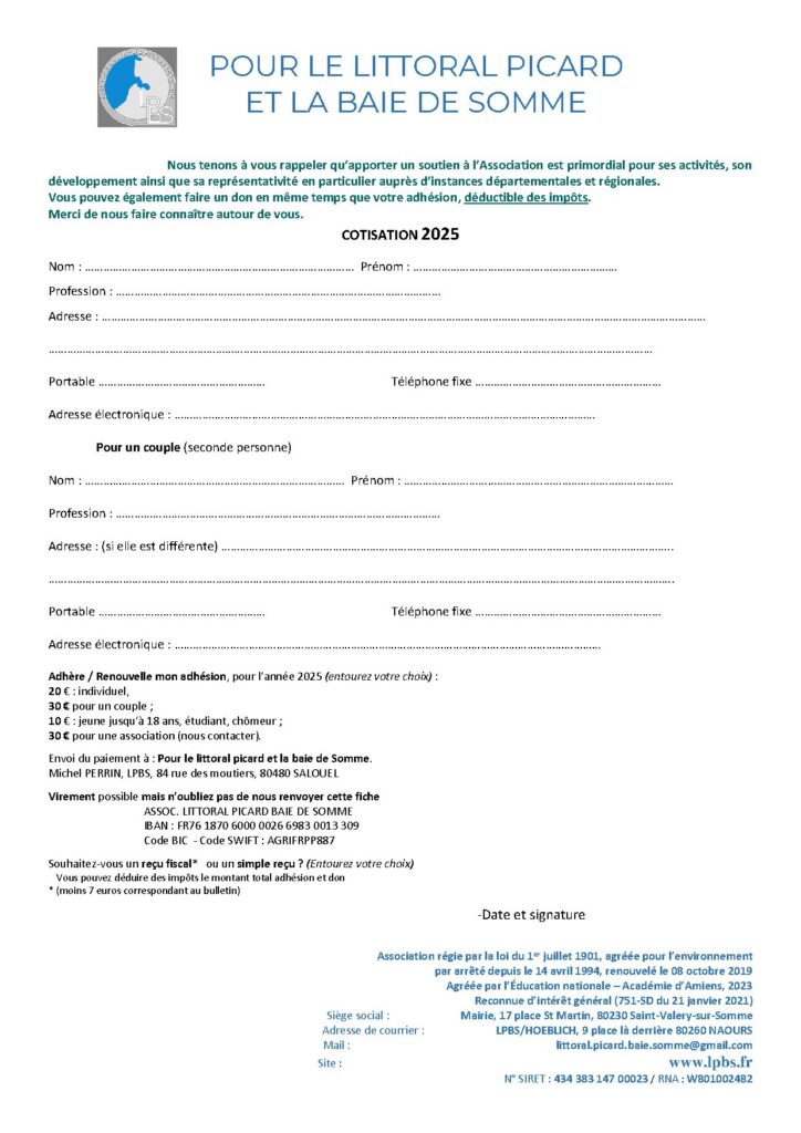 LPBS Cotisation 2025